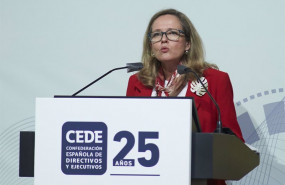 ep la vicepresidenta primera del gobierno de espana nadia calvino durante la clausura del congreso