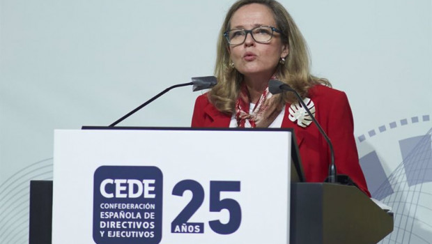 ep la vicepresidenta primera del gobierno de espana nadia calvino durante la clausura del congreso