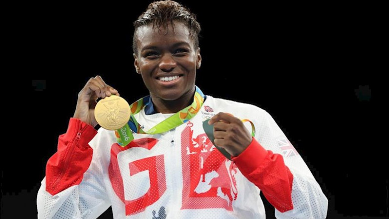 ep nicola adams con su medalla de oro olimpica del peso mosca del boxeo de los juegos de rio de