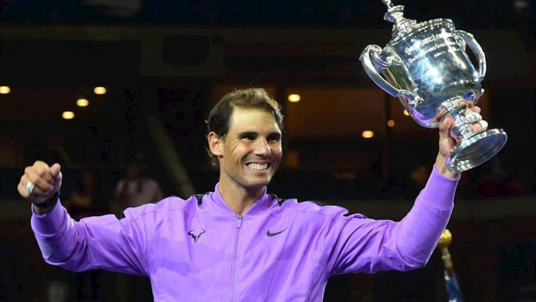 ep rafa nadal levanta su trofeo de campeon del us open 2019