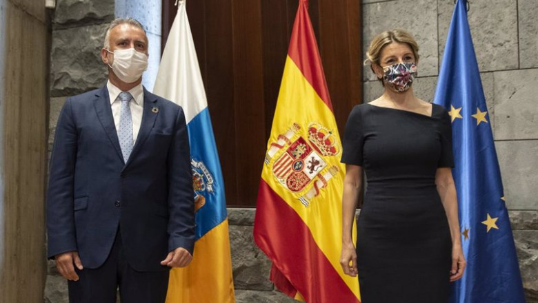 ep archivo   el presidente de canarias angel victor torres y la vicepresidenta segunda del gobierno