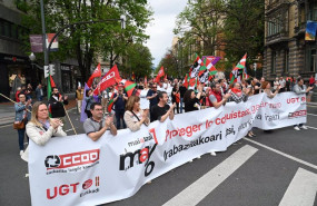 ep cabecera de la manifestacion de ccoo y ugt euskadi en bilbao