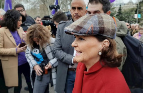 ep carmen calvo en la manifestacion del 8m