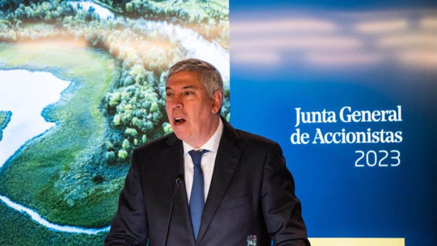 ep el nuevo consejero delegado de indra jose vicente de los mozos interviene durante la junta