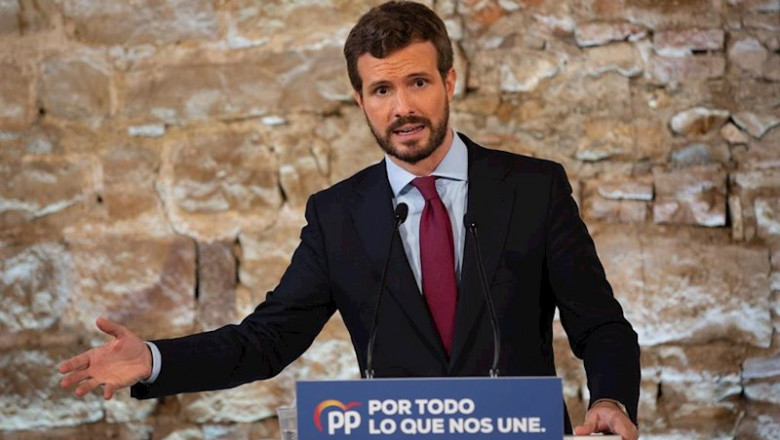 El presidente del PP y candidato a la Presidencia del Gobierno, Pablo Casado durante su intervención en un acto de campaña del Partido Popular en el Museo de Historia de Barcelona (España), a 6 de noviembre de 2019. | David Zorrakino - Europa Press ep el presidente del pp y candidato a la presidencia del gobierno pablo casado durante su