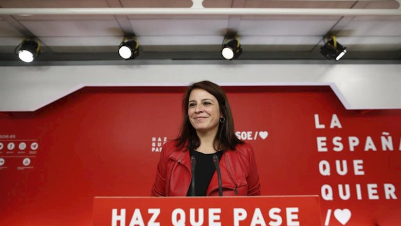 ep la vicesecretaria general del partido socialista adriana lastra ofrece declaraciones a los medios
