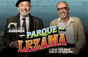 ep luis brandoni y eduardo blanco en el cartel de presentacion de parque lezama