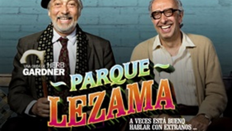 ep luis brandoni y eduardo blanco en el cartel de presentacion de parque lezama