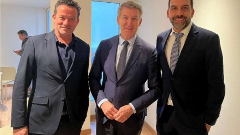 De izquierda a derecha, Ricardo Carbonell (ASP), Alberto Núñez Feijoo (PP) y Josep Buixeda (ASP) | ASP ep de izquierda a derecha ricardo carbonell asp alberto nunez feijoo pp y josep buixeda asp