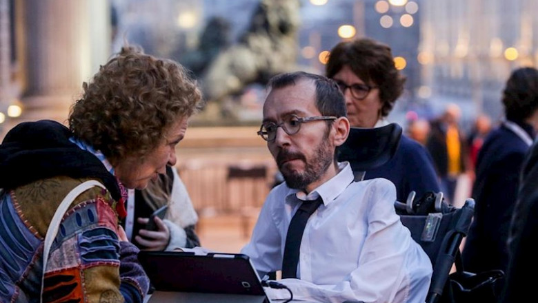 ep el portavoz de unidas podemos en el congreso pablo echenique a su salida de la sesion plenaria en