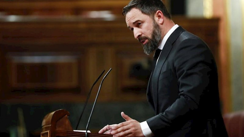 El presidente de Vox, Santiago Abascal, durante su intervención en el pleno del Congreso. | Pool ep el presidente de vox santiago abascal durante su intervencion en el pleno del congreso