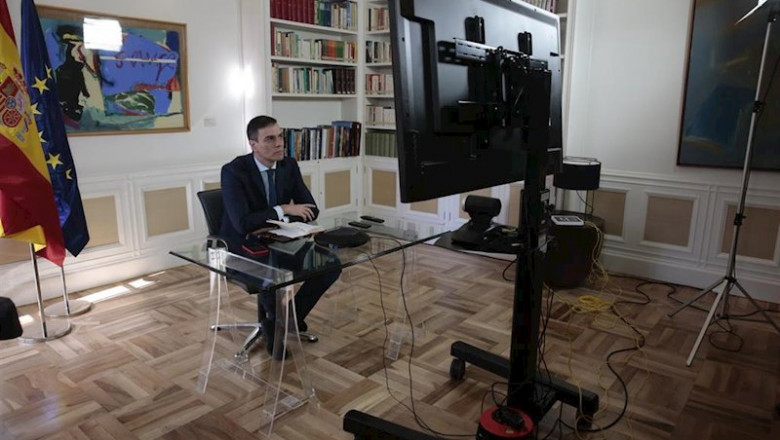 ep el presidente del gobierno pedro sanchez preside por videoconferencia la reunion interministerial