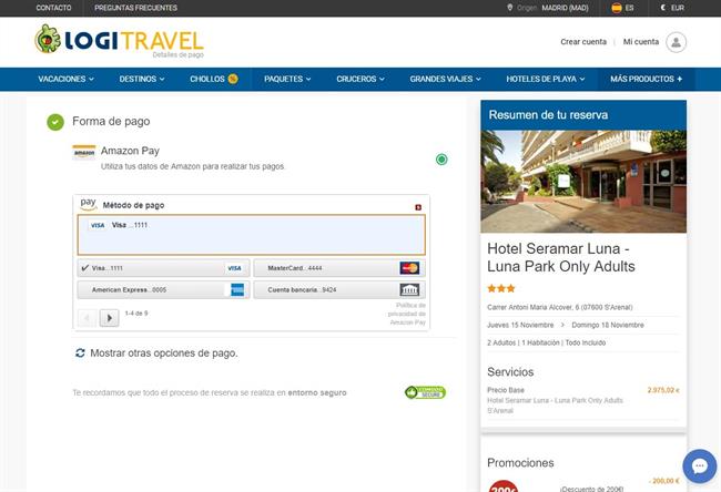 ep logitravel amazon pay