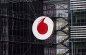 ep logo de la sede de vodafone en madrid el dia en el que la compania de telefonia ha anunciado un