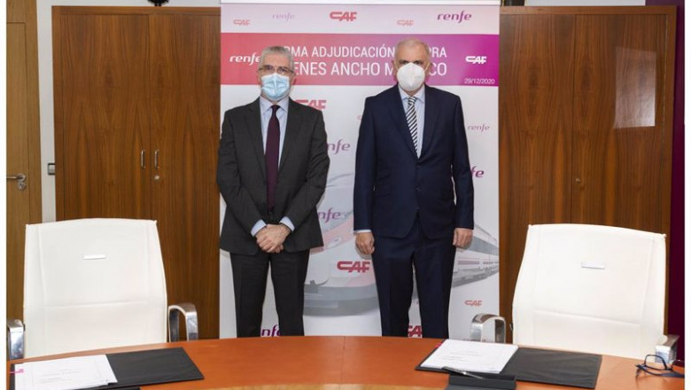 ep los presidentes de renfe isaias taboas y de caf andres arizkorreta durante la firma del contrato ep los presidentes de renfe isaias taboas y de caf andres arizkorreta durante la firma del contrato