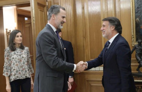 ep los reyes reciben al consejo de administracion de atresmedia encabezado por su presidente jose
