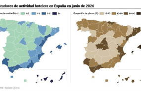 ep mapas con indicadores de actividad hotelera en junio