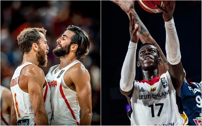 Sergio Rodríguez, Ricky Rubio y Dennis Schröder antes del Alemania - España | FIBA ep sergio rodriguez ricky rubiodennis schrderdel alemania - espana