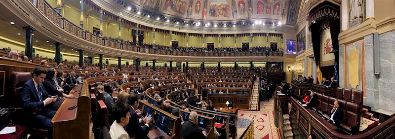 ep vista panoramica del hemiciclo del congreso de los diputados durante la intervencion del
