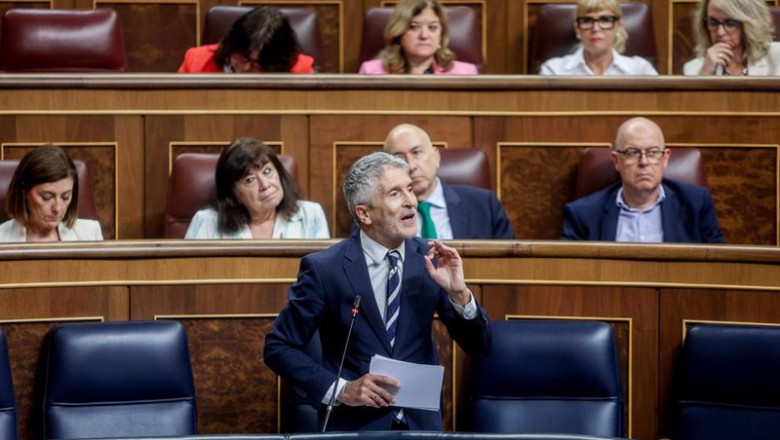 ep el ministro de interior fernando grande marlaska interviene durante una sesion de control al ep el ministro de interior fernando grande marlaska interviene durante una sesion de control al
