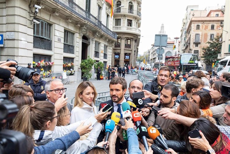 ep el presidente del pp pablo casado visita barcelona junto a cayetana alvarez de toledo