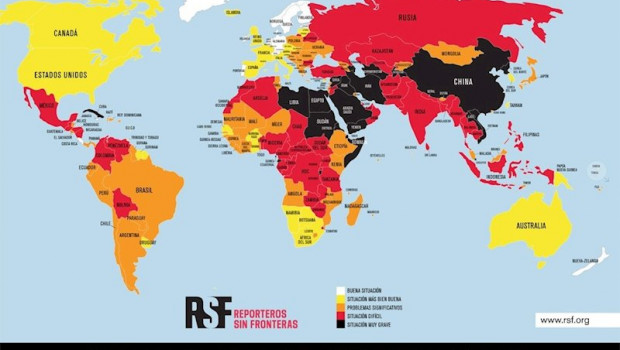 ep mapa de la clasificacion mundial de la libertad de prensa de rsf en 2020