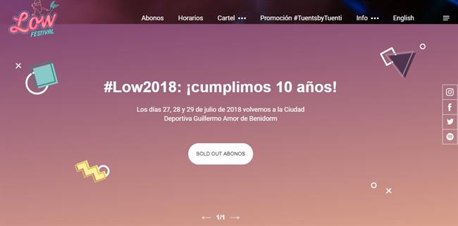 Pantalla de la web del Low con el aviso de 'Sold out', entradas agotadas | LOW FESTIVAL ep pantallala weblowel aviso de sold out entradas agotadas