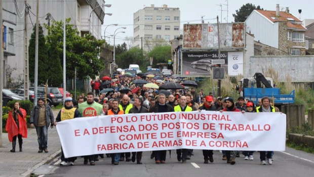ep archivo   protesta de trabajadores de santa barbara en a coruna