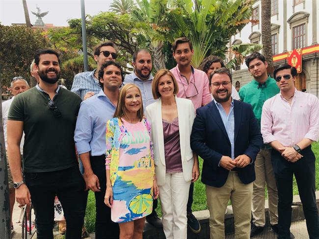 Cospedal con Antona y Navarro tras el acto de campaña interna en San Telmo | EUROPA PRESS ep cospedalantonanavarroactocampana internasan telmo