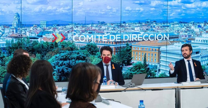 El líder del PP, Pablo Casado, preside la reunión del comité de dirección de su partido. En Madrid, 17 de noviembre de 2020. | DAVID MUDARRA (PP) ep el lider del pp pablo casado preside la reunion del comite de direccion de su partido en madrid