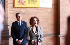 ep la vicepresidenta primera del gobierno y ministra de hacienda maria jesus montero en sevilla