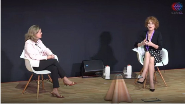 ep la vicepresidenta tercera del gobierno nadia calvino participa en la ii jornada mujeres y