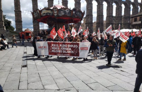 ep manifestacion del 1 de mayo a los pies del acueducto de segovia