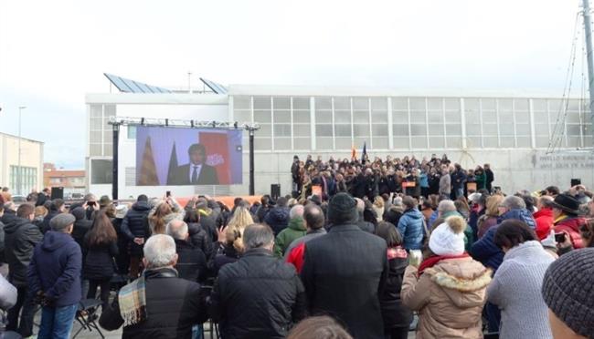 Mensaje de C.Puigdemont desde Bélgica en un acto en Sant Julià de Ramis (Girona | @PDEMOCRATACAT ep mensajecpuigdemontbelgicaun actosant juli de ramis girona