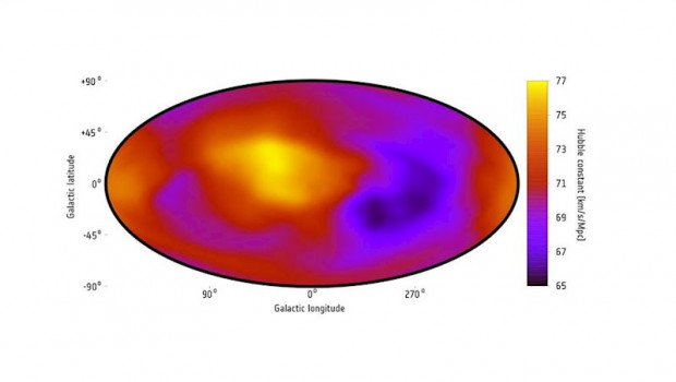 ep un mapa que muestra la tasa de expansion del universo en diferentes direcciones a traves del