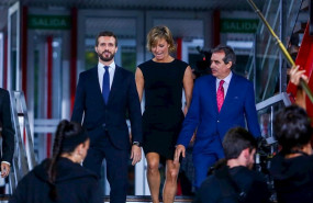ep el presidente del pp pablo casado acompanado por la presidenta de la academia de la television