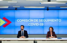 ep el presidente del pp pablo casado preside la comision de seguimiento covid-19 de su partido a la
