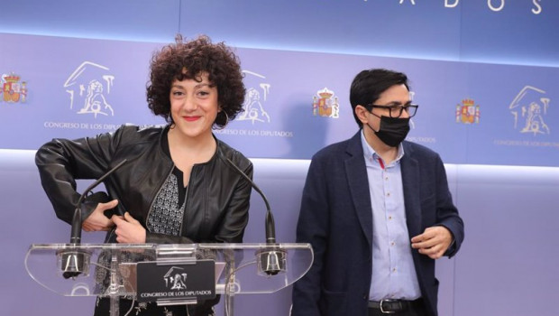 ep la portavoz de en comu podem en el congreso aina vidal y el diputado de unidas podemos gerardo