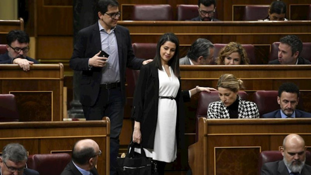 ep la presidenta de ciudadanos y portavoz en el congreso ines arrimadas junto a otros diputados de