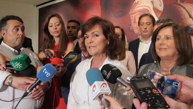 ep la vicepresidentagobierno carmen calvo atiendelos periodistasjaen