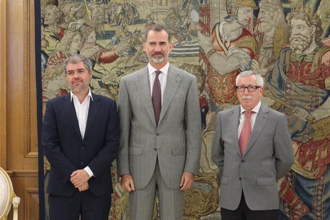 El Rey recibe a Unai Sordo e Ignacio Fernández Toxo | TWITTER DE LA CASA REAL ep rey recibeunai sordo e ignacio fernandez toxo