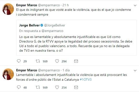 Tuits entre Empar Marco y Jorge Bellver | TWITTER ep tuitsempar marcojorge bellver