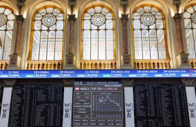 ep un panel del ibex 35 en el palacio de la bolsa a 9 de febrero de 2023 en madrid espana 20230214143304