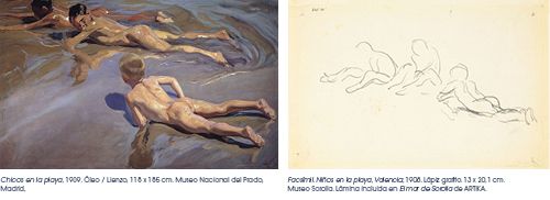 sorolla chicos saliendo de la playa