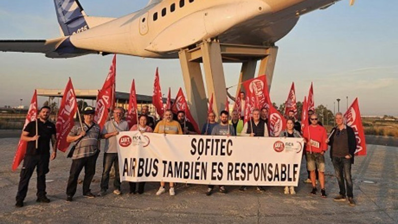 ep archivo   ugt en airbus en imagen de archivo