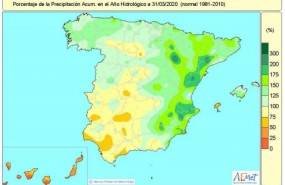 ep balance de lluvias acumuladas en espana en el primer semestre del ano hidrologico 1 de octubre de