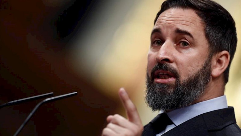El líder de Vox, Santiago Abascal, durante su intervención en el pleno del Congreso de este jueves. | Pool ep el lider de vox santiago abascal durante su intervencion en el pleno del congreso de este jueves