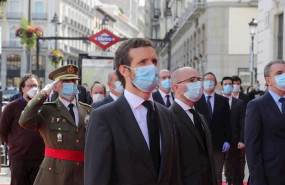 ep el lider del pp pablo casado asiste al acto de celebracion de la fiesta de la comunidad de madrid