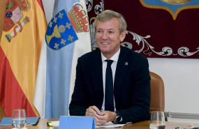 ep el titular del gobierno gallego alfonso rueda preside la reunion semanal del consello de la xunta