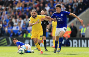 ep harry maguire persiguegonzalo higuain duranteleicester-chesleala premier